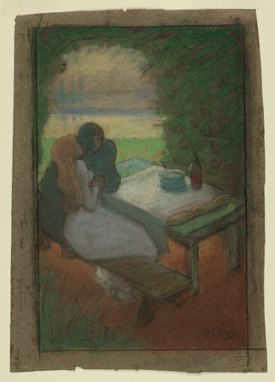 Elskere i en arbor af Henri-Gabriel Ibels