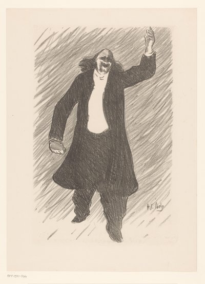 Portræt af chansonnieren Marcel Legay Marcel Legay Cafékoncertens kunstnere (serietitel) Le Café Concert (serietitel) af Henri Gabriel Ibels
