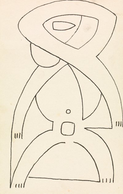 Figurstudie til et reliefdesign af Henri Gaudier Brzeska