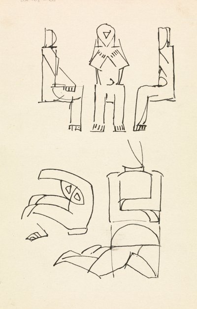 Fem figurstudier af Henri Gaudier Brzeska