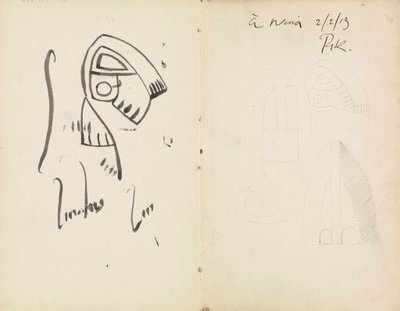 Fem Skulpturstudier af Henri Gaudier Brzeska