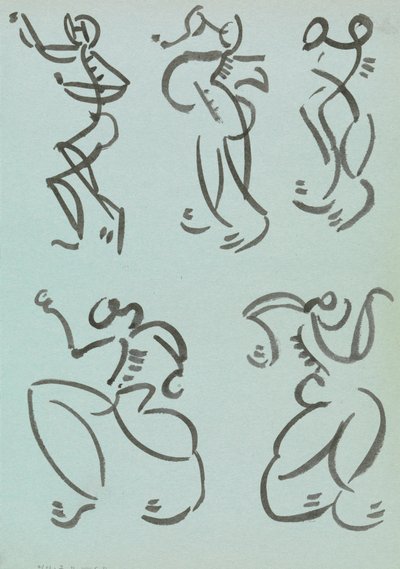 Fem undersøgelser af dansende figurer af Henri Gaudier-Brzeska