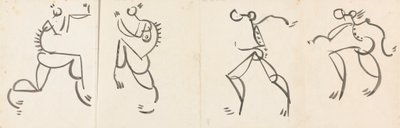 Frise af fire dansende figurer af Henri Gaudier Brzeska