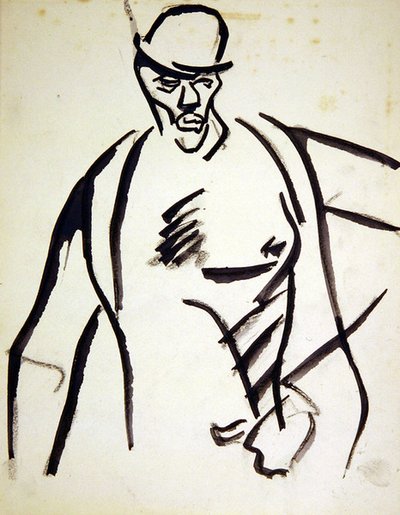Mand i bowlerhat af Henri Gaudier-Brzeska
