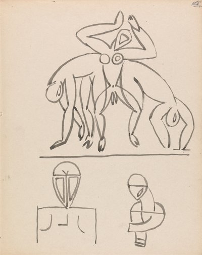 Ni figurstudier af Henri Gaudier-Brzeska