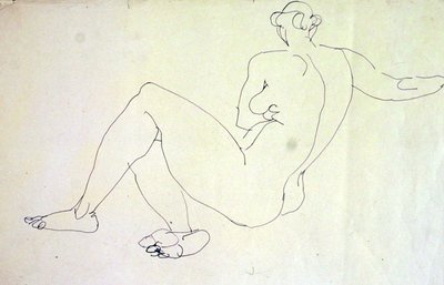 Tilbagelænet kvindelig nøgen bagfra af Henri Gaudier-Brzeska