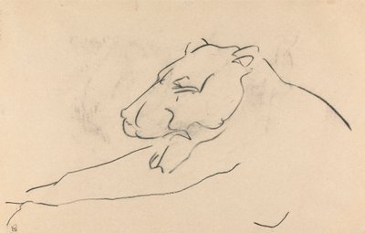 Tilbagelænet Løvinne af Henri Gaudier-Brzeska