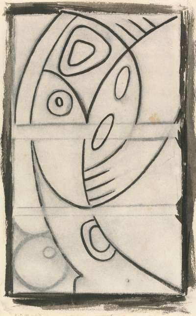 Reliefdesign af en abstrakt kvindefigur af Henri Gaudier Brzeska