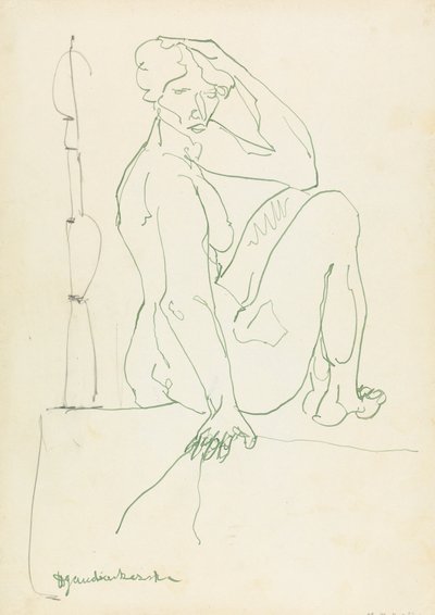 Siddende kvindefigur af Henri Gaudier Brzeska