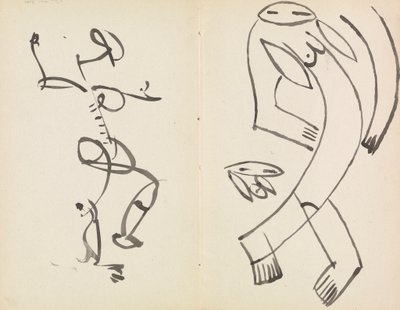 Studier af to dansende figurer af Henri Gaudier Brzeska