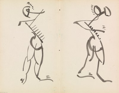 To dansende figurer af Henri Gaudier Brzeska
