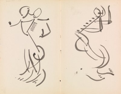 To dansende figurer af Henri Gaudier-Brzeska