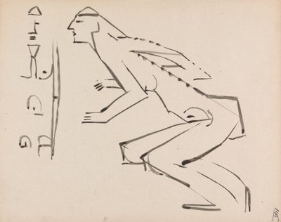 To Studier til en Skulptur af Henri Gaudier Brzeska