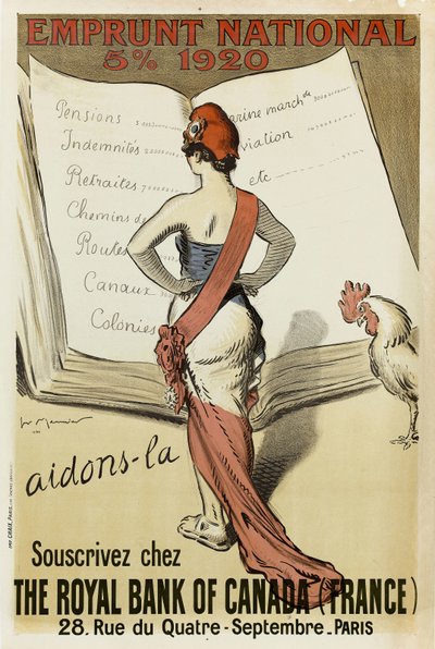 Abonner hos The Royal Bank of Canada France, 1920. af Henri Georges Meunier
