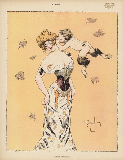 En hemmelighed (farve litho) af Henri Gerbault