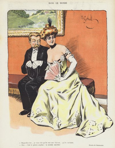 Illustration til Le Rire (farve litho) af Henri Gerbault