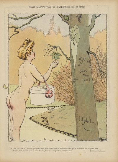 Illustration til Le Rire (farve litho) af Henri Gerbault