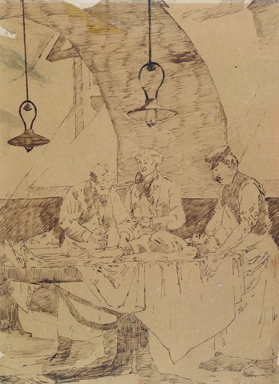Obduktion på Hotel-Dieu, Paris, slutningen af det 19. århundrede (pen og blæk på papir) af Henri Gervex