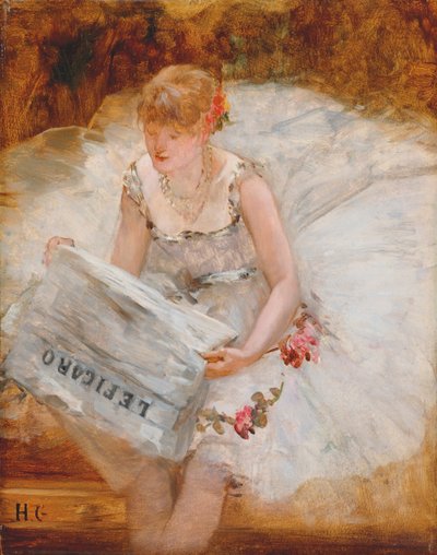 Danser læser Le Figaro, ca. 1885 af Henri Gervex