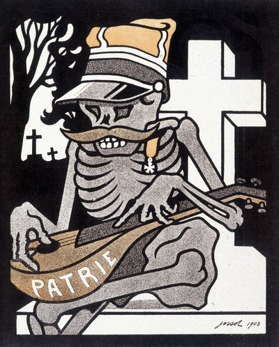 Skelettet af en tidligere soldat, der blev dræbt for sit fædreland. Filosofisk, metafysisk osv... gennem temaet død. I 