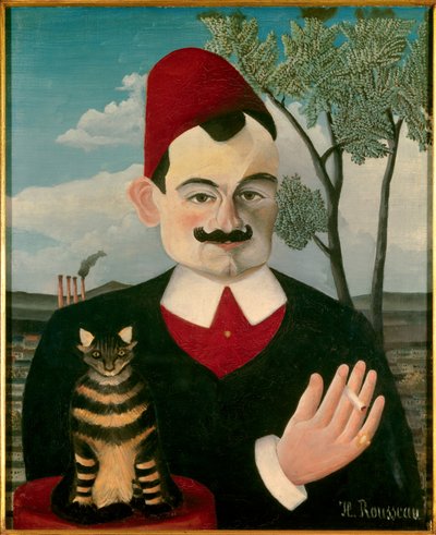 Portræt af Pierre Loti Maleri af Henri Rousseau dit le Douanier Rousseau (1844-1910), ca. 1891, søn 62x50 Zürich, Kunsthaus - Portræt af Pierre Loti (1850-1923) - Maleri af Henri J. F. Rousseau, kaldet Le Douanier Rousseau (184 Rousseau (184 Rousseau) 1910 af Henri J.F. Rousseau