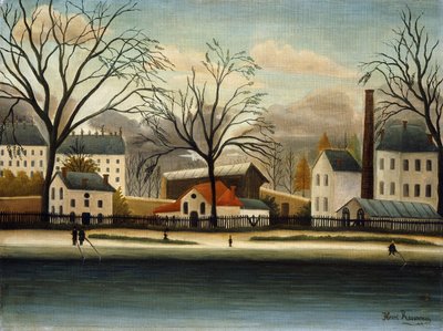 Forstæder; Banlieue, c. 1896 af Henri J.F. Rousseau