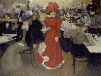 I Café dHarcourt i Paris af Henri Jacques Edouard Evenepoel