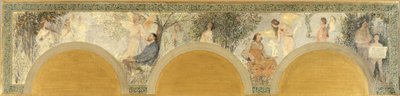 Skitse til den sydlige indgangssalon i Hôtel de Ville de Paris: Musik - Skulptur af Henri Jean Guillaume Martin