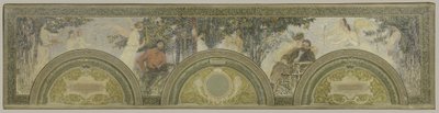 Skitse til den sydlige indgangssalon i Hôtel de Ville de Paris: Maleri - Litteratur af Henri Jean Guillaume Martin