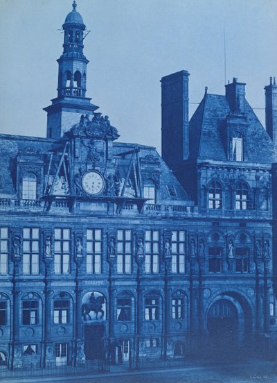Hotel de Ville i Paris, 1853 (cyanotype) af Henri Jean-Louis Le Secq