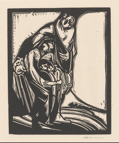 Mand, kvinde og barn af Henri Jonas (signed by artist)