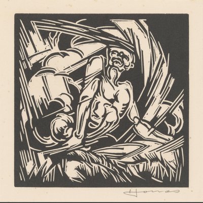 Personificering af vinden af Henri Jonas (signed by artist)
