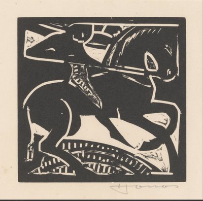 Rytter på en hest af Henri Jonas (signed by artist)