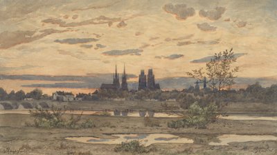 Udsigt over Moulins, ca. 1850-60. af Henri-Joseph Harpignies
