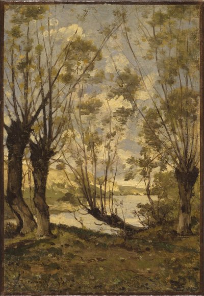 Piletræer ved bredden af Loire, 1893 af Henri-Joseph Harpignies