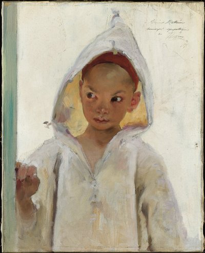 Portræt af en ung dreng iført en Burnous af Henri Jules Jean Geoffroy