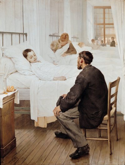 Besøgsdag på Hospitalet, 1889 af Henri Jules Jean Geoffroy