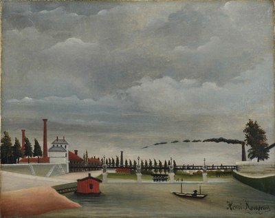 Udsigt over gangbroen i Passy, 1890-1891. af Henri Julien Félix Rousseau