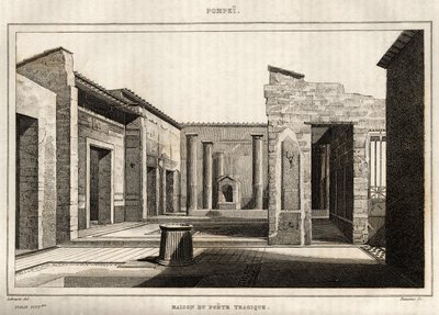 Den tragiske digters hus i Pompei, gravering af Labrouste af Henri Labrouste