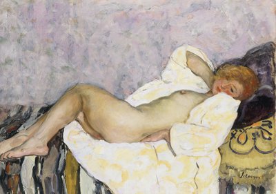 tilbagelænet nu; nu sofa E, af Henri Lebasque