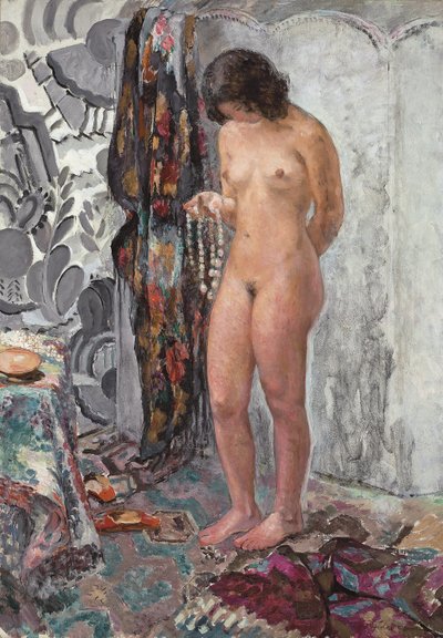 Stående nøgen med en halskæde, ca. 1923 af Henri Lebasque