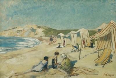 Stranden ved Pointe St. Gildas; Stranden ved Pointe St Gildas, ca. 1920 af Henri Lebasque