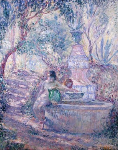 The Fountain at St. Tropez, ca. 1895 (olie på lærred) af Henri Lebasque