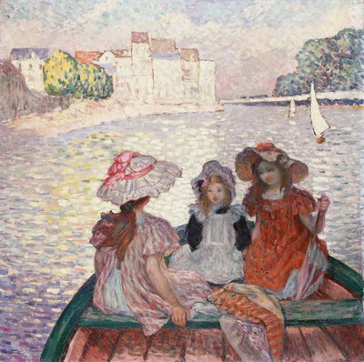 Tre piger i en båd af Henri Lebasque