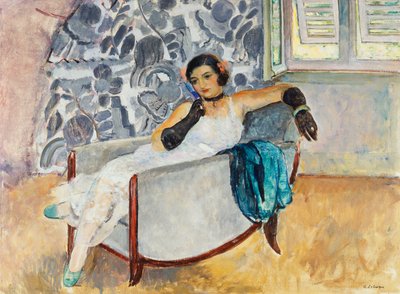 Kvinde med sorte handsker; Kvinden i sorte handsker, ca. 1930 af Henri Lebasque