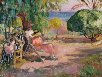 Kvinders syning (olie på lærred) af Henri Lebasque