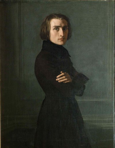 Portræt af komponisten Franz Liszt 1811-1886, 1839. af Henri Lehmann