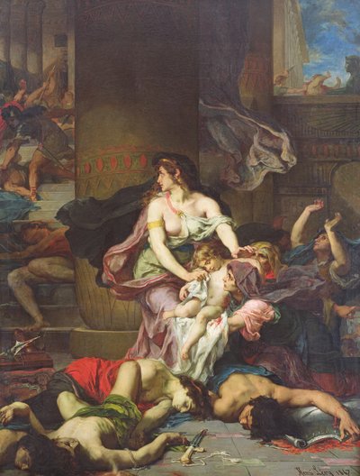 Joash reddet fra massakren i den kongelige familie, 1867 af Henri Leopold Levy