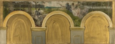 Skitse til Salon des Sciences på rådhuset i Paris: The Coronation of Science, mellem 1888 og 1892 (olie på lærred, kvadreret) af Henri Lerolle