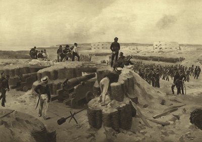 Slaget ved Bomarsund, 1854 (dybtryk) af Henri Louis Dupray